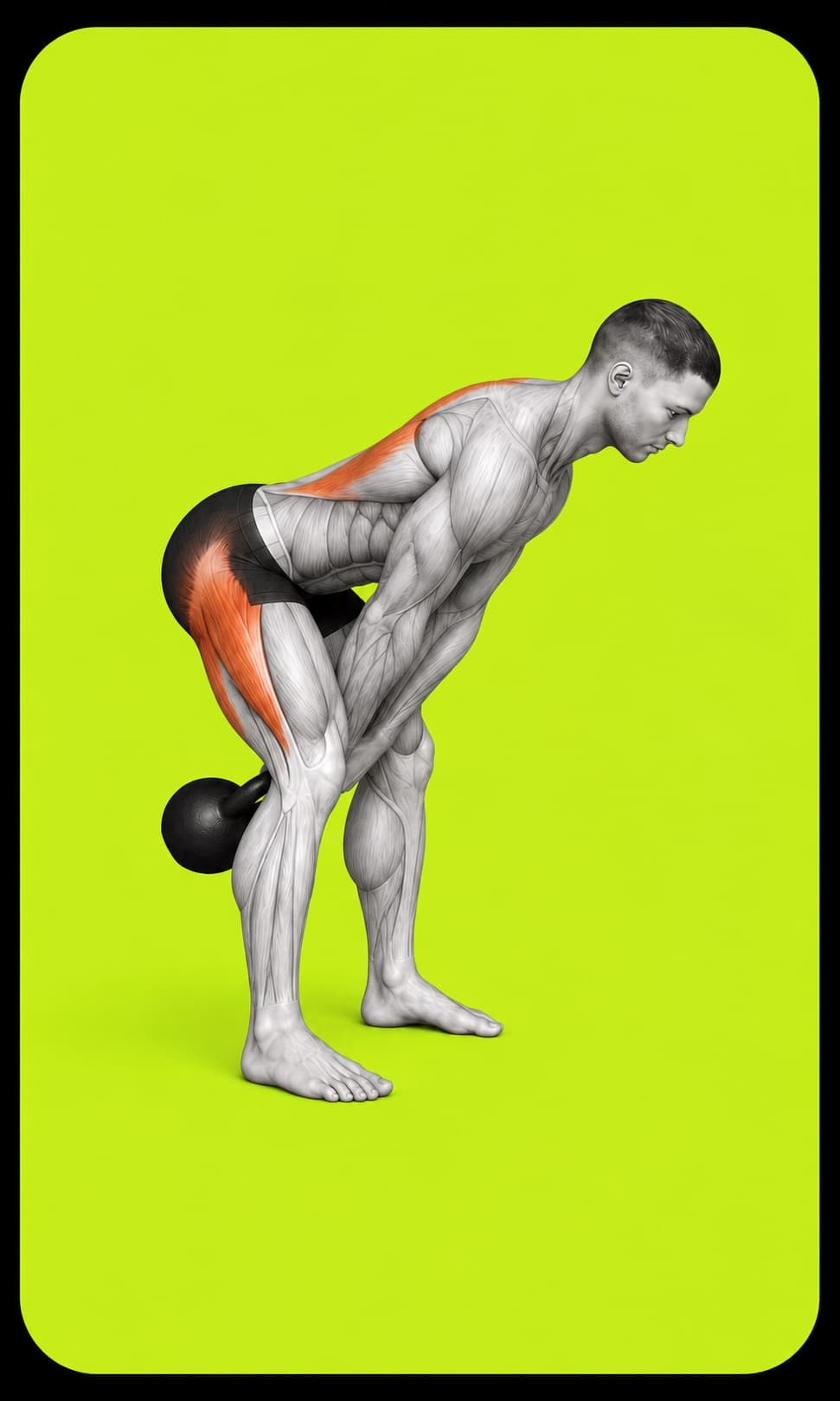 The loaded hip-hinge and hike position of a two-hand kettlebell swing.